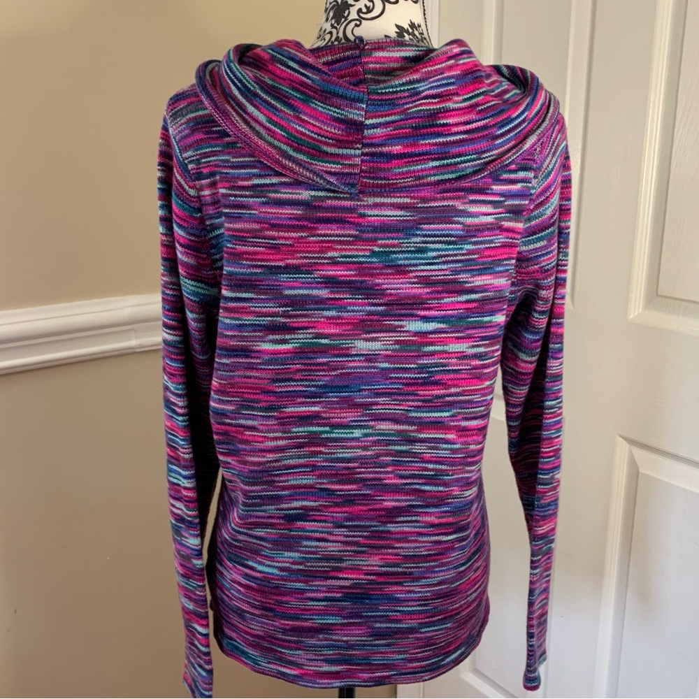 The Limited, Cowl Neck Multi Color Knit Pullover Sweater Women's Size Lg. - Picture 5 of 11